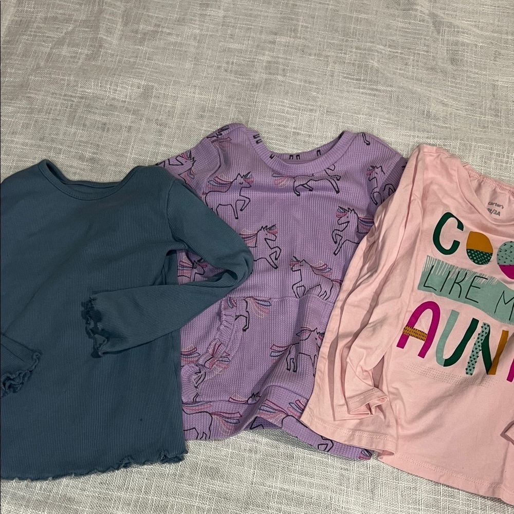 CARTERS & GARANIMALS LONG SLEEVE SHIRT SET OF 3